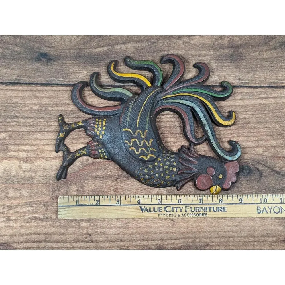 Vintage Cast Iron Metal Rooster Wall Hanging Trivet Country Decor‎ Wilton